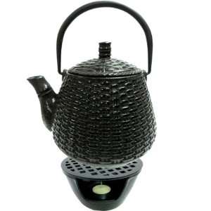   Iron Tetsubin Tea Pot Teapot with Candle Warmer Set: Kitchen & Dining