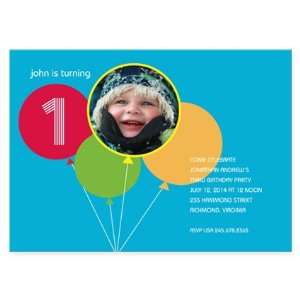  Balloon Bash  Blue Birthday Invitation: Toys & Games