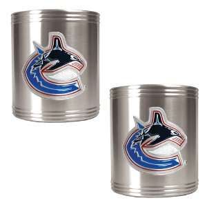  Vancouver Canucks 2pc Stainless Steel Can Holder Set 