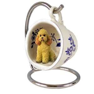 Poodle Sportcut Blue Tea Cup Dog Ornament   Apricot:  Home 