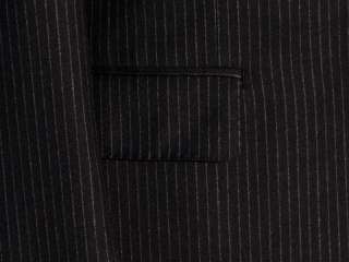   1295 Black Light Flannel Pinstripes150s Wool Mens Dress Business Suit