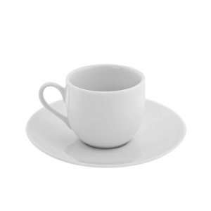   : Classic White 4 oz. Tea Cup and Saucer [Set of 6]: Kitchen & Dining