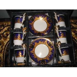    Classic Coffee and Tea Cups and Saucers, Set of 6 