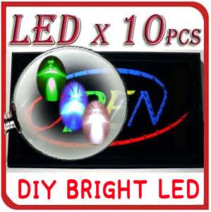 DIY Digital LED 10pcs Bulb Open picture Neon SIGN Green  