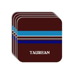 Personal Name Gift   TAUREAN Set of 4 Mini Mousepad Coasters (blue 