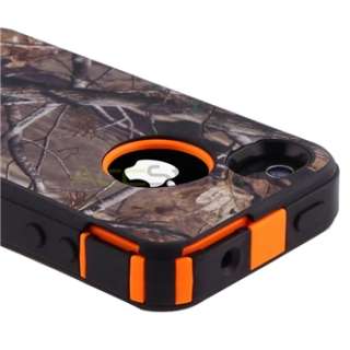   Defender Series RealTree Camo Orange/AP Blazed Case For iPhone 4 G 4s