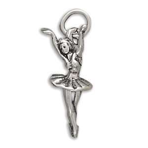  SOLID .925 STERLING SILVER BALLERINA CHARM PENDANT 