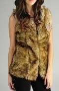 Monoreno Tan Brown (hot fall winter look!) Faux Fur Vest in Small 