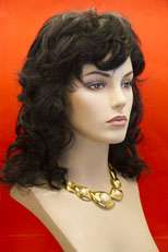 Brunette Medium Human Hair Wavy Monofilament Wigs  