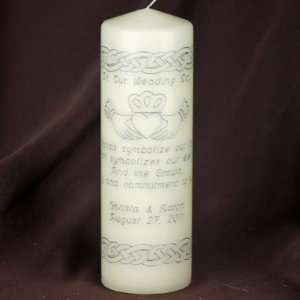 Claddagh Verse Unity Candle White/Ivory:  Home & Kitchen