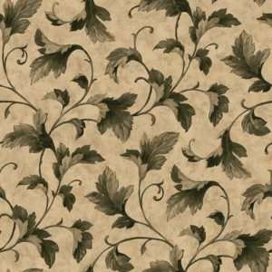  Acanthus Leaf Trail Green and Tan Wallpaper