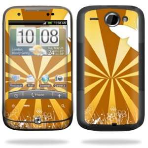   Vinyl Skin Decal Cover for HTC Wildfire Cell Phone   Brown Butterfly
