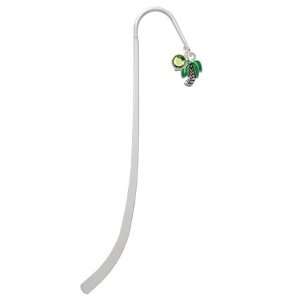   Plated Charm Bookmark with Peridot Swarovski Drop: Office Products