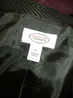 TALBOTS Dark brown Wool Blend pattern Jacket Blazer Sz 18  