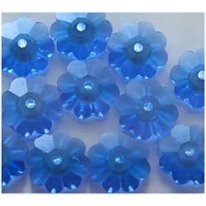  36 Swarovski 3700 Flower Margarita Beads SAPPHIRE 6mm 