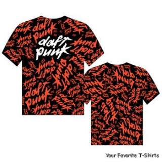 Licensed Daft Punk Repeated All Over Logos Adult Shirt S XL  