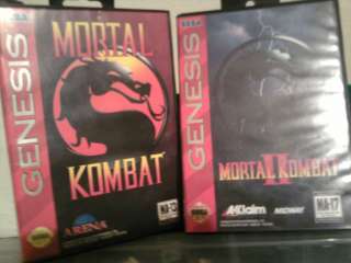Sega Genesis Mortal Kombat 1 and 2 + boxes no manuals.  