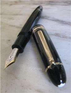 GREAT MONTBLANC MEISTERSTUCK 149 BLACK & SOLID GOLD 18 CARATS FOUNTAIN 