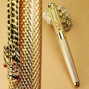 JINHAO DELUXE 1200 GOLDEN DRAGON (CARVED) ROLLERBALL PEN  