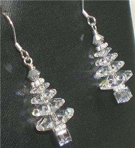   Crystal Tree Sterling Earrings Made With Swarovski Elements  