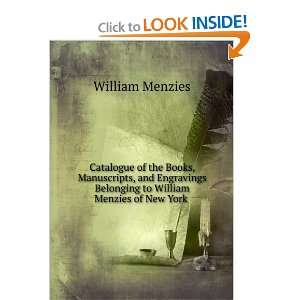   Belonging to William Menzies of New York . William Menzies Books