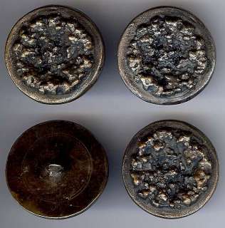VINTAGE HAND CRAFTED LAVA LIKE MODERNIST MIXED METALS BUTTONS  