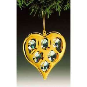  Heart 24k Gold Plated Swarovski Crystal Ornament