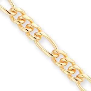  8.25in Gold plated 7mm Figaro Bracelet Jewelry