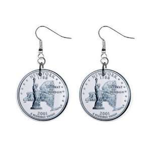 New York State Quarter Dangle Earrings Jewelry 1 inch Buttons 12302526
