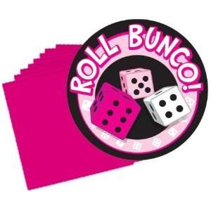  Roll Bunco Plates and Pink Napkins Set 