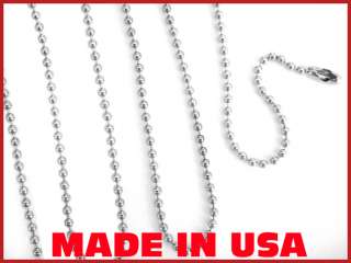 24 BALL CHAIN NECKLACES LOT OF 10 NICKEL PLATED  