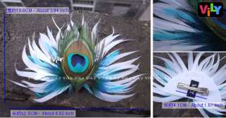   Handmade Wedding Party Peacock Feather Fascinator Hair Clip Barrette