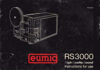 ORIGINAL EUMIG RS3000 SUPER 8 PROJECTOR MANUAL  