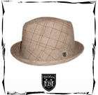 BRIXTON   Stroll Fedora Hat   Light Brown Tartan