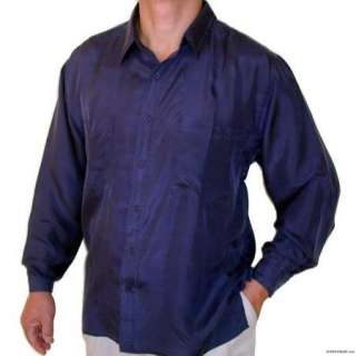 Brand New Mens Navy 100% Silk Shirts S, M, L, XL  