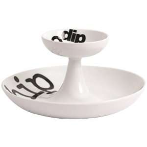  Salt&Pepper Party Chip and Dip Bowl 12in x 6in: Kitchen 