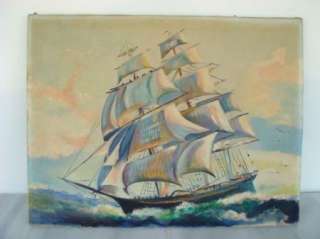 David Brownlow (1915 2008) Sailing Galleon Ship Seascape Oil Painting 