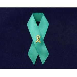  Fabric Teal Ribbon Pin   Teal Ribbon (100 Pins) Arts 