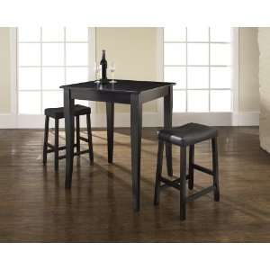 Piece Pub Dining Set with Cabriole Leg and Upholstered Saddle Stools 