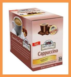 Grove Square Cappuccino Hazelnut 24 K cups for Keurig  