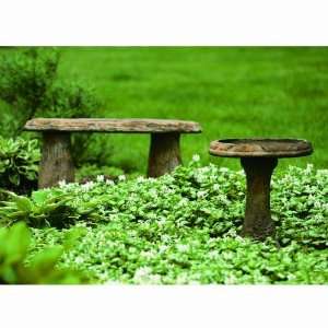    Henri Studio Slate Bench   Bronze Patina Patio, Lawn & Garden