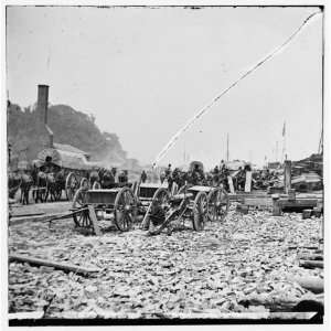   Point, Virginia. Caissons, cannon and army wagons, etc