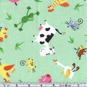   Farm Friends Mint Green Fabric By The Yard Arts, Crafts & Sewing