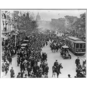  Suffragettes from NY parading up Pennsylvania Ave after 