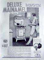 DELUXE MAINAMEL GAS COOKER ADVERT   c1930 ART DECO AD  