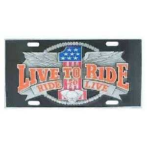  Live to Ride   3D License Plate: Automotive