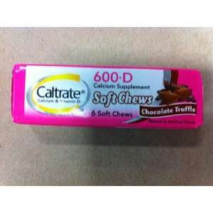  Caltrate 600+D   6 Chocolate Truffle Soft Chews (PACK of 