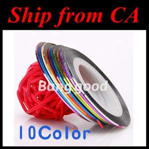 10 Color Striping Tape Line Nail Art Decoration Sticker  