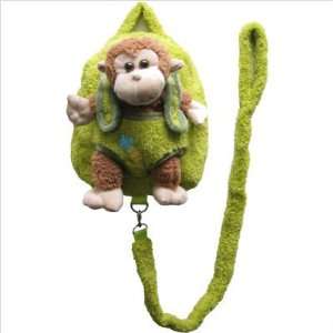 Kids Green Backpack With Leash Harness & Monkey Stuffie 