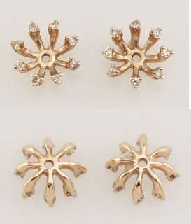 14k Gold Pearl Diamond Stud Earrings with Jackets  